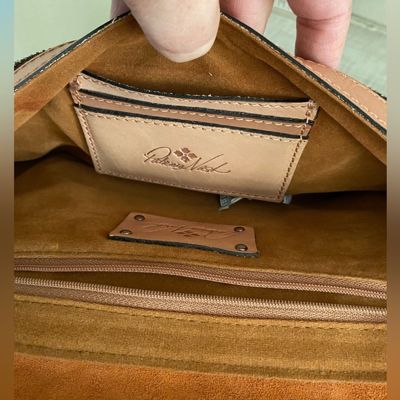 PATRICIA NASH CHAINLINK DUSTY ROSE LEATHER CLUTCH EUC - Picture 11 of 12